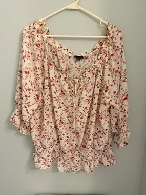 Ruffle floral blouse